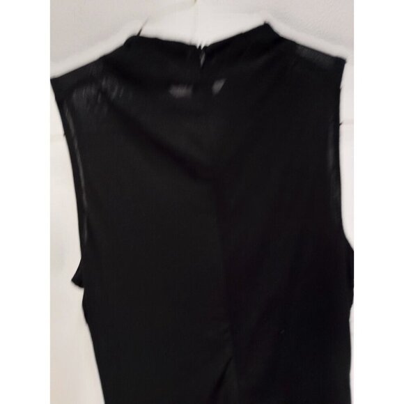 VTG 90s Y2K Xtaren Womens Top Medium Black Studded Mesh Sleeveless WhimsiGoth - Picture 6 of 8